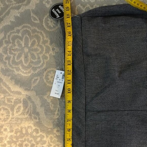 Avenue Black white Pull On Dress Pants 14 Tall Tummy Control tiny checks - Picture 8 of 14